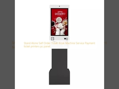 स्टैंडअलोन सेल्फ ऑर्डर टिकट कियोस्क मशीन सर्विस भुगतान टिकट प्रिंटर पीसी पैनल